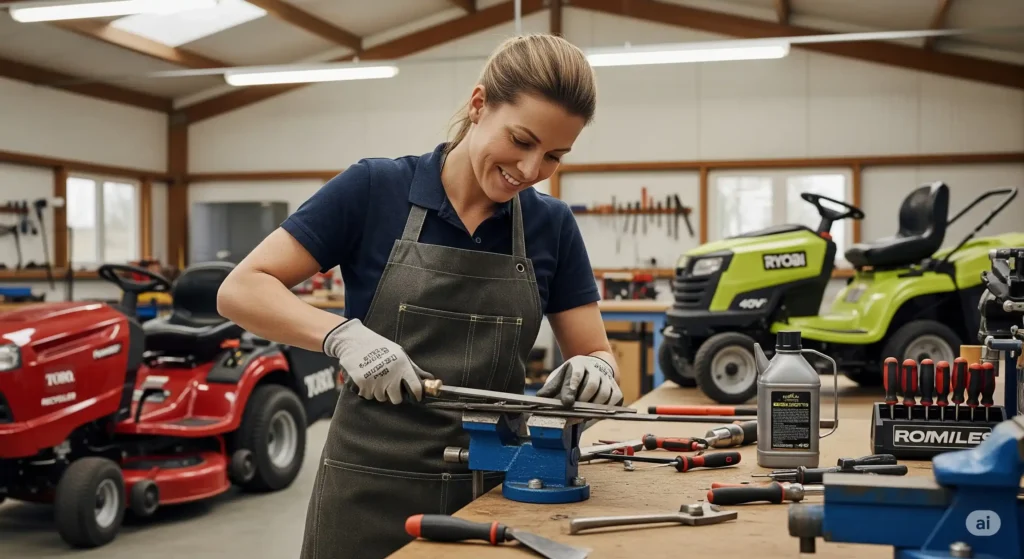 lawn mower maintenance workshop
