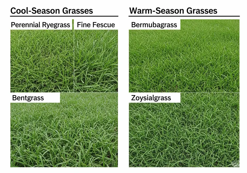 Examples of grass types ideal for reel mowers