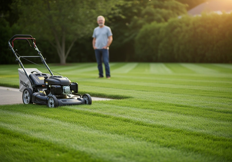 Lush healthy lawn achieved through proper gas mower mulching techniques