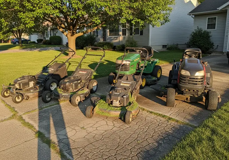 Lineup of best self propelled lawn mower models including Honda, Toro, and Husqvarna brands