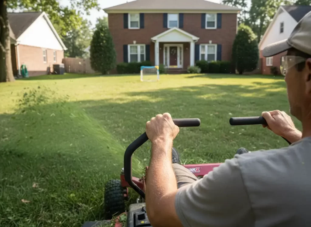 Exmark Lazer Z commercial mower in action cutting grass