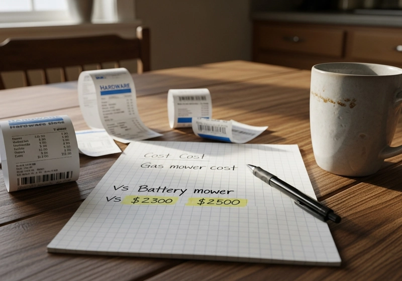 Gas vs battery lawn mower cost comparison