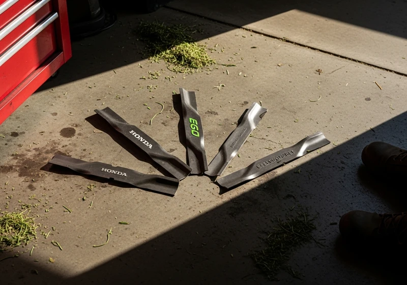 Brand-specific blade types including Honda, Ego, and aftermarket blades