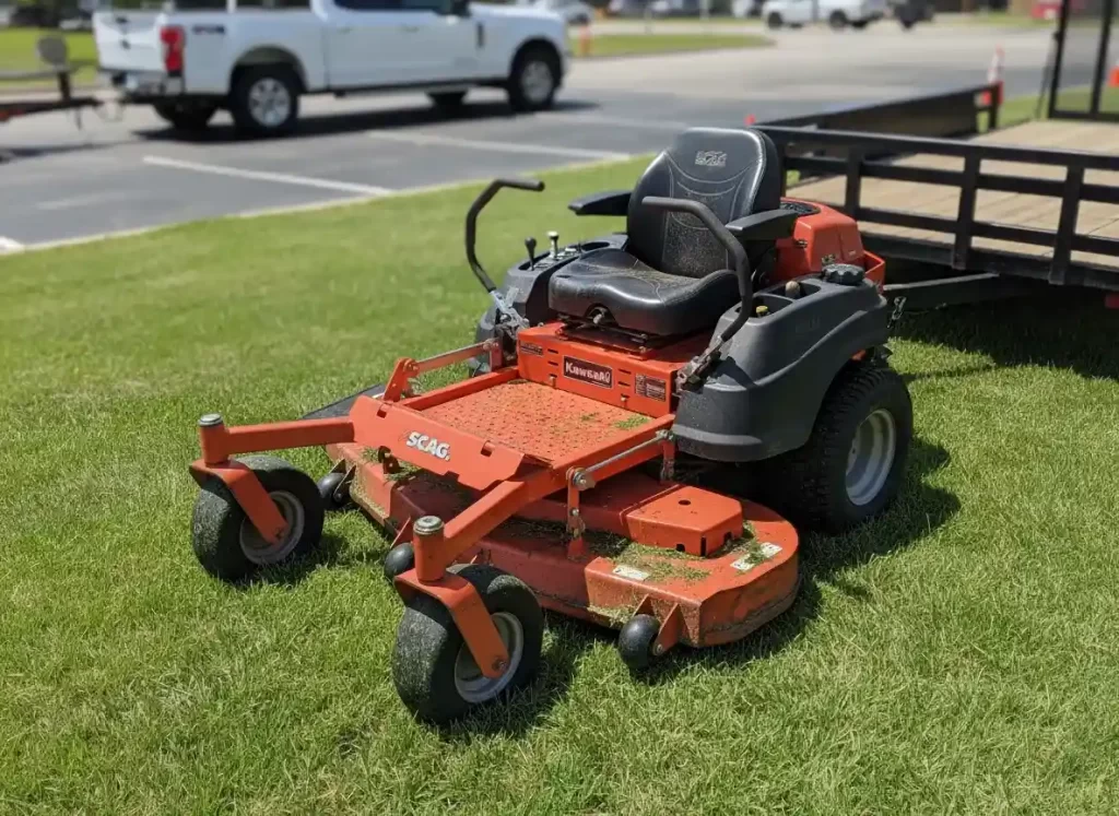 Scag Turf Tiger II zero turn mower at work site