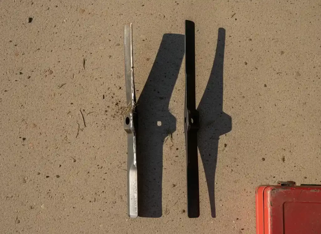 Bent blade versus heavy duty blade