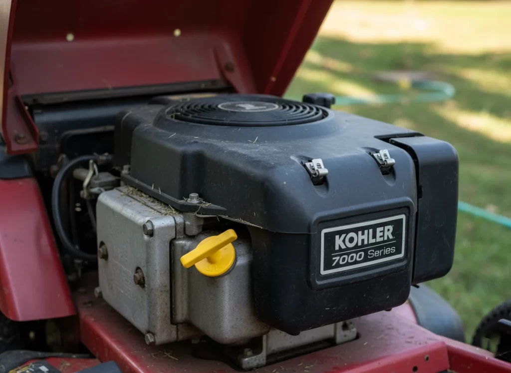Kohler V-Twin engine closeup on Craftsman YT4000