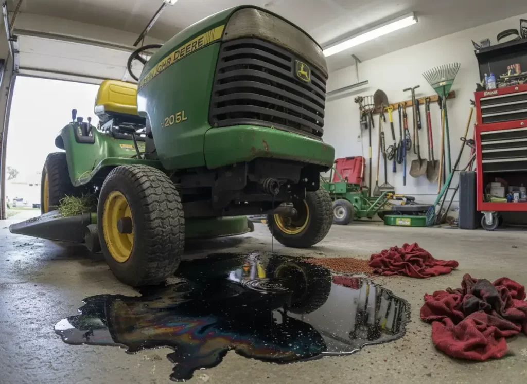Oil leaking from riding mower